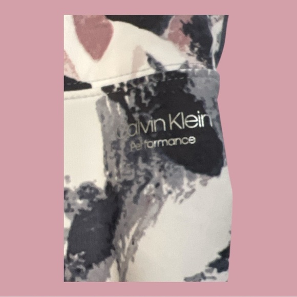 Calvin Klein Performance Leggings Abstract Print White Rose Gray Black Size XL - Picture 4 of 6